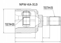 NTY NPW-KA-313 Комплект шарніра, приводного вала