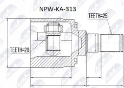 NTY NPW-KA-313 Комплект шарніра, приводного вала