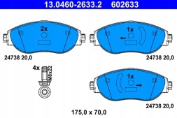 ATE 13.0460-2633.2 Колодки хам.Передні ate audi q3 18-/vw arteon 17-/passat 14-