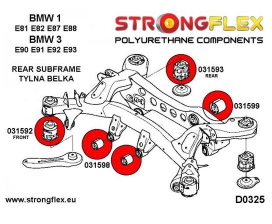 Strongflex 031598 ВТУЛКА ЗАДНЯ ВІСЬ РІЗНА BMW 1 E81 E82 E87 E88 3 E90 E91 E92 E93