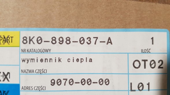 Audi OE 8K0898037A Теплообмінник обігрівач oe audi a4 a5 q5 8k0898037a новий оригінал