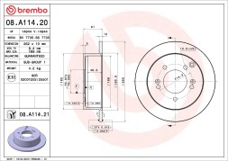 08 A114 20 BREMBO Диск гальмівний