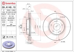09 A148 11 BREMBO Диск гальмівний