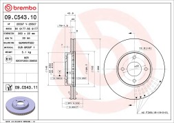 09 C543 11 BREMBO Диск гальмівний
