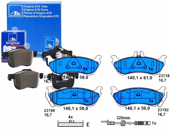 ATE PRO/13.0460-8007.2 ATE Гальмівні колодки mercedes m (w163) 2.3-4.3 02.98-0 + асистент зіткнення #34