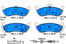 ATE PRO/13.0460-8007.2 ATE Гальмівні колодки mercedes m (w163) 2.3-4.3 02.98-0 + асистент зіткнення #34