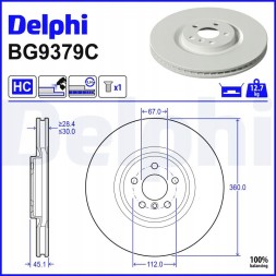 Delphi BG9379C Гальмівний диск передній лівий delphi