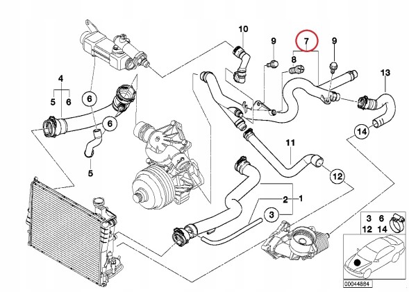 BMW OE 11537802629 Провід радіатора bmw e38, e39, e46 2.5/3.0 d oe bmw 11 53 7 802 629