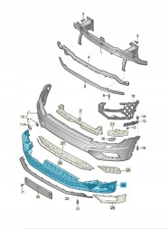 Volkswagen OE 5NA805903A9B9 передній бампер ASO VW
