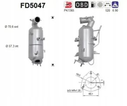 AS FD5047 Сажовий фільтр fap dpf fd5047 as шевроле