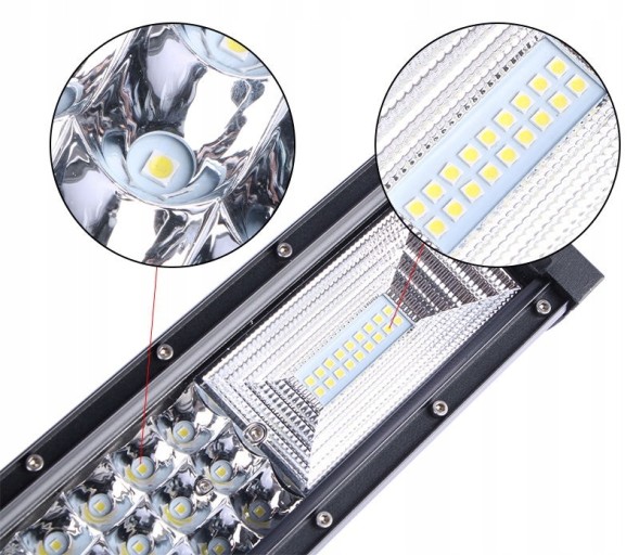 Китай PANEL LAMPA ROBOCZA 106CM 186 LED Wygięta 12V 24V ДАЛЕКОБІЙНА Балка 9500lm