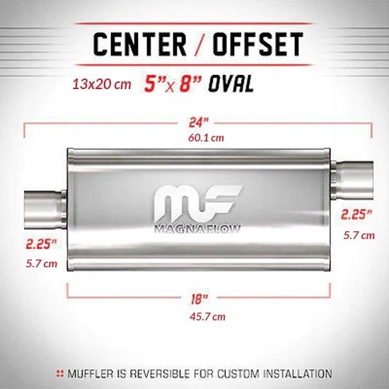 Magnaflow 12255 Глушник MagnaFlow 5x8 2.25"/2.25" 57мм / 57мм 12225