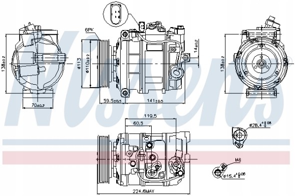 Nissens 89091 Компресори кондиціонера (компресори nissens 89091