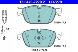 ATE 13.0470-7279.2 Гальмівні колодки ate 13.0470-7279.2