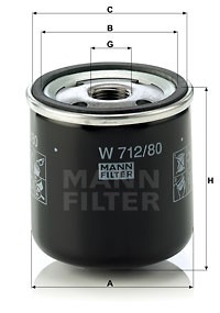 W 712 80 MANN FILTER Фільтр мастил