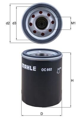 OC602 MAHLE ORIGINAL Фільтр оливи