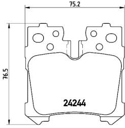 P83076 BREMBO Комплект гальмівних колодок з 4 шт дисків
