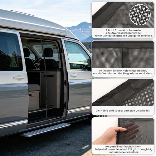 AD BRAKE B0GTYWHGC6 МАГНІТНА МОСКІТНА СІТКА ДЛЯ VW T5 T6 БІЧНИХ ДВЕРЕЙ ПОЛІЕСТЕР КЕМПІНГ