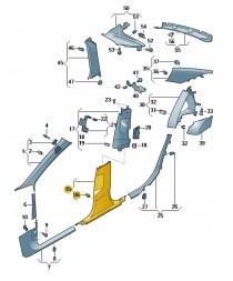 Audi OE 4K08672404PK Оздоблення стійки B AUDI A6 C8 ASO ПРАВ