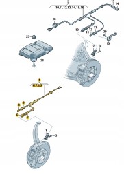 Audi OE 8W09722520 ЖГУТ ПРОВОДІВ, ДАТЧИК ABS, ГАЛЬМА, ПЕРЕДНІЙ ПРАВИЙ, AUDI A4 A5, ОРИГІНАЛЬНИЙ дилер OE