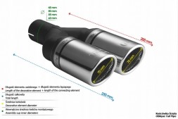 Ulter-Sport N2-70RS/55 Подвійний Круглий Наконечник Вихлопу Глушника Ulter 2x 70мм Монтаж 55мм