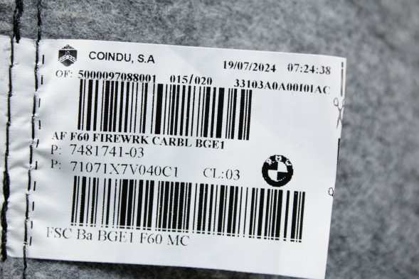 BMW OE 7481741 52107481741 ОБШИВКА СИДІННЯ КРІСЛА CARBON BLACK MINI F54 F60 7481741