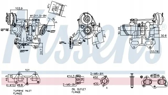 Nissens 93490 Турбокомпресор турбіна 93490 nissens fiat 500