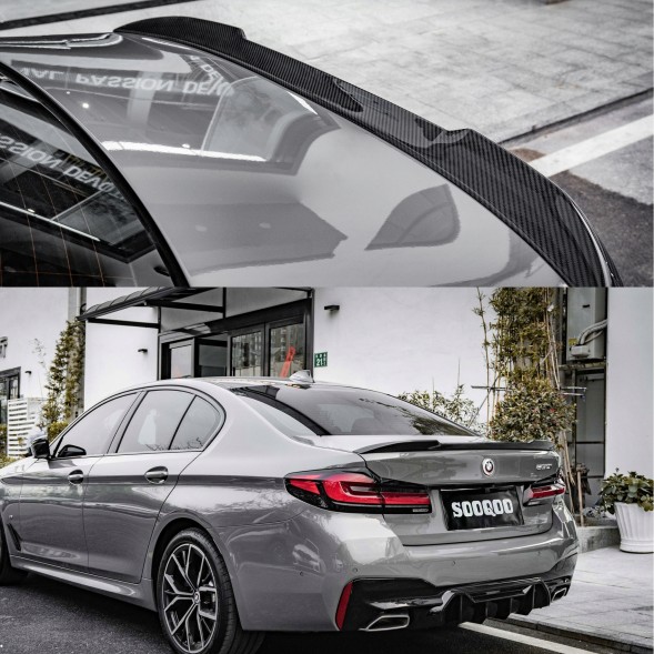 Китай T-048 Карбоновий Спойлер Кришки Багажника BMW G30 / F90 у Стилі CS (Сухий Карбон)