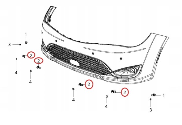 Bosch 68475840AB P68475840AB Датчики паркування для переднього бампера pdc chrysler pacifica фронтальні