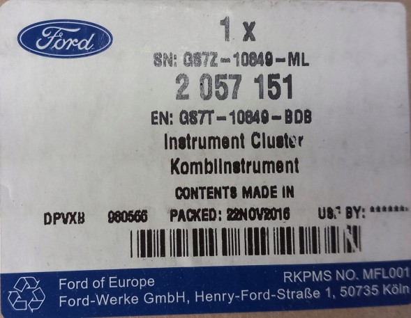 Ford OE GS7T-10849-BDB Годинники на панелі приладів - Ford Mondeo Mk5