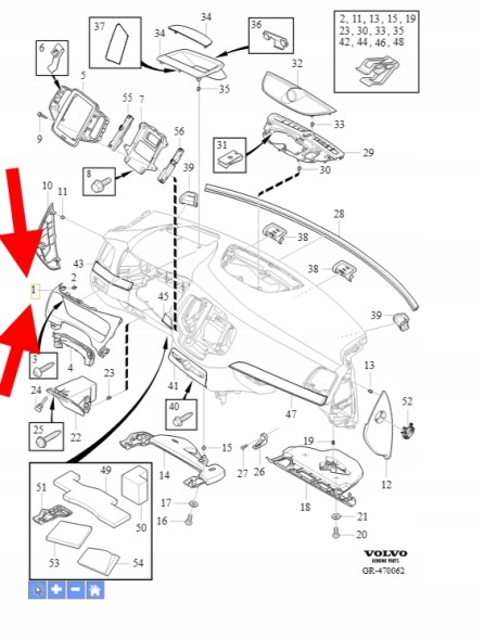 Volvo OE ОБРАМЛЕННЯ РАМКА ЛІЧИЛЬНИКА ПРИЛАДІВ VOLVO XC90 2016- OEM/OE 39829148