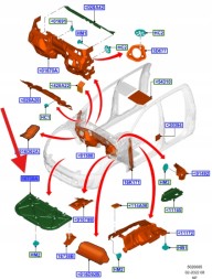Ford OE EB3B-4116746-BB, EB3Z16738C ШУМОІЗОЛЯЦІЯ КАПОТА FORD RANGER MK5 2015- OEM 2335030 _ EB3B-4116746-BB