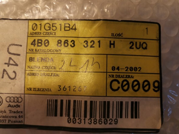 Audi OE РАМКА ЦЕНТРАЛЬНОЇ КОНСОЛІ ГОРІХ AUDI A6 4B0863321H 2UQ