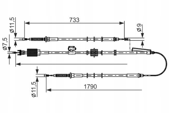 Bosch 1 987 482 803 Bosch трос ручного гальма opel astra j 10-15
