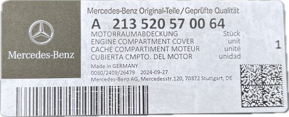Mercedes-Benz OE НАКЛАДКА ПІД БАМПЕР ПЕРЕДНЯ ЛІВА MERCEDES E W213 ОРИГ.НОВА 2135205700