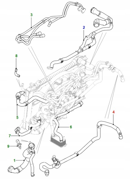 Jaguar OE Шланг охолоджуючої рідини Jaguar XF X761 F-Pace X761 XE X760 T2H35981