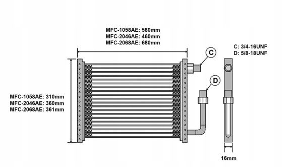 Sanden Конденсатор кондиціонера MFC-2046AE (Z-RU35400E) SANDEN