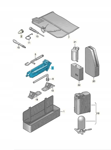 Volkswagen OE 7N0011031B домкрат ASO VW SEAT