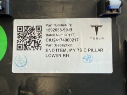Tesla Y 7-МІС. 20-25 ОББИВКА ПОРОГУ ЗАДНЯ ПРАВА 1592658-99-B НОВА