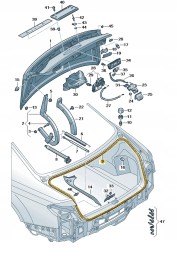 Audi OE 4N0827705A ПРОКЛАДКА КРИШКИ ЗАДНЬОГО БАГАЖНИКА AUDI A8 D5 ДИЛЕР ОРИГІНАЛ НОВИЙ