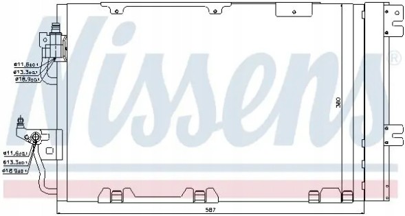Nissens 94809 Конденсатор радіатора кондиціонування повітря з осушувачем