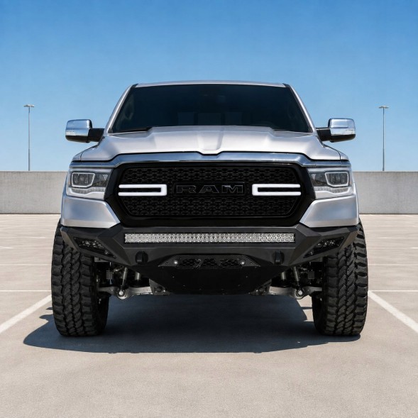Китай JGD-RAM19-UGLEDGB Решітка-імітація бампера з LED + Поворотник - Глянсова DODGE RAM 1500 2019-2023