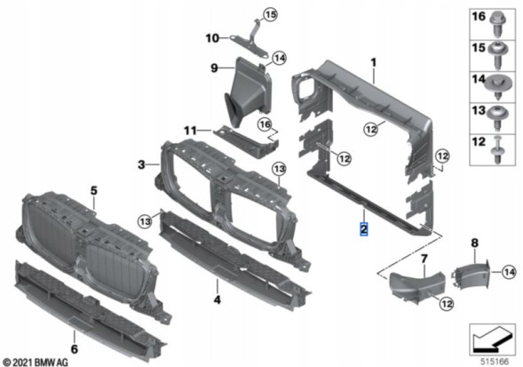 BMW OE 51747399996 Bmw повітряний канал радіатора нижній x3 g01 x4 g02