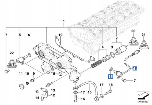 BMW OE 12147539165 Bmw oe датчик розподільчого вала для м52 м54 з орінгом 12147539165