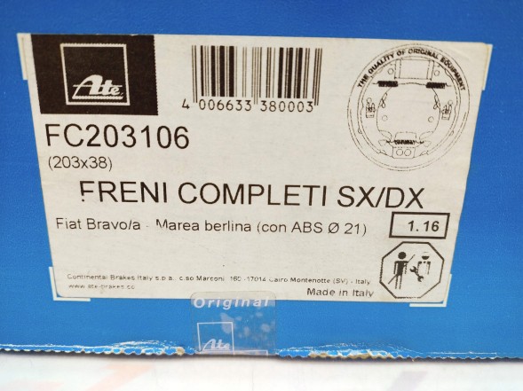 Ford OE ГАЛЬМІВНІ КОЛОДКИ/НАКЛАДКИ В КОМПЛЕКТІ FC203106 FIAT BRAVO BRAVA