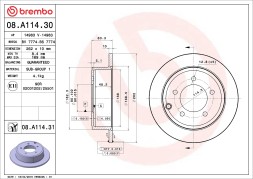 08 A114 31 BREMBO Диск гальмівний