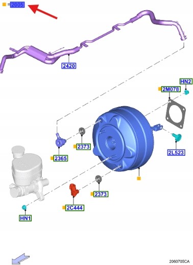 Ford OE ПІДСИЛЮВАЧ ГАЛЬМ 5.0 V8 FORD MUSTANG 2015- 2017 1925988 _ FR3C-2005-BD