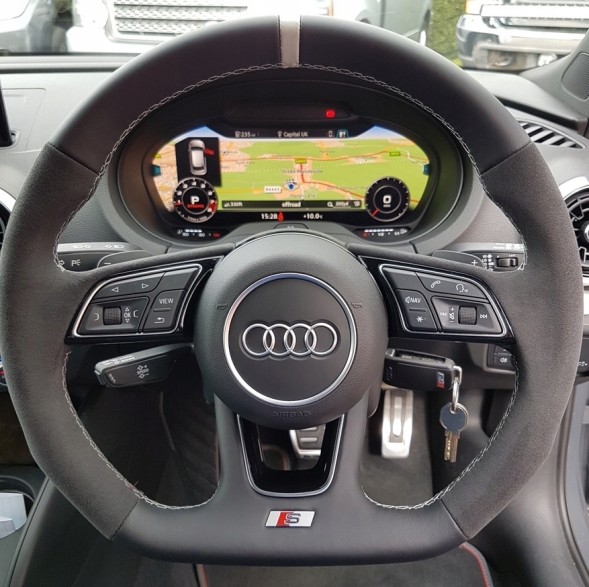 Audi OE 8W0419091GRE Кермо Alcantara для Audi A3 S3 RS3 8V, A4 S4 RS4, A5 S5 RS5, сіра нитка
