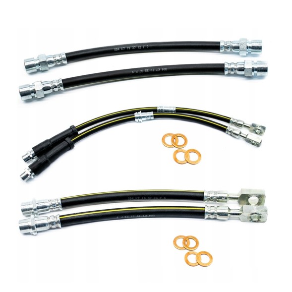 PiterParts 11231130302 Przewody hamulcowe Opel Zafira A sztywne elastyczne, zestaw przednie i tylne przewody Гальмівні трубки OPEL Zafira A жорсткі гумові передні задні дискові гальма 99-05 PL