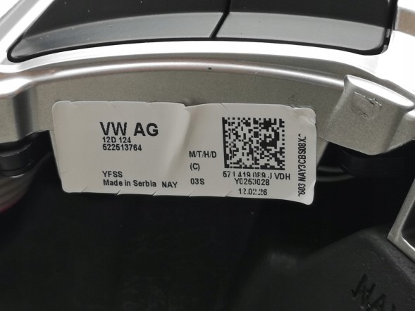 Volkswagen OE 571419089J, DWP542842OE Шкіряне кермо з підігрівом та пелюстками для VW T-Roc Tayron Tiguan 571419089J Нове